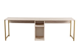 Nordure Escritorio de Estudio Travertino y Oro, 240cm An x 74cm Al x 60cm Prof